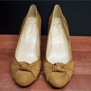 Jessica Simpson Siennah Microsuede Wedge Heel Knotted Toe Size 7